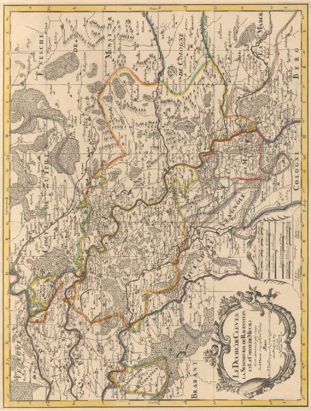 Le Duché De Cleves; La Seigneurie De Ravenstein, Et Le Comté De Meurs. [Karte], in: Atlas nouveau, contenant toutes les parties du monde [...], Bd. 1, S. 214.