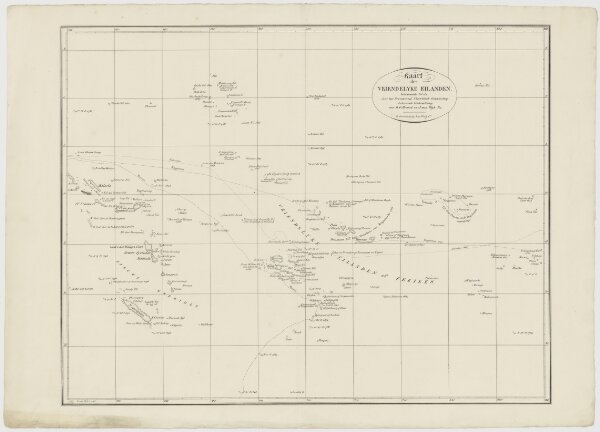 Kaart van de Vriendelijke eilanden.