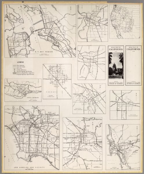 (Verso)  Road Map of the State of California, 1952.