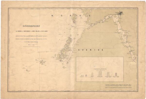 Museumskart 8: Sjøgrændsen fra bunden af Iddefjorden til Nord Hällsö og Gylte varde