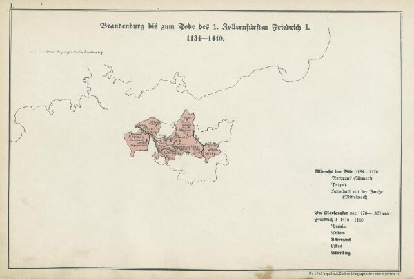 I. Brandenburg bis zum Tode des 1. Zollernfürsten Friedrich I. 1134 - 1440