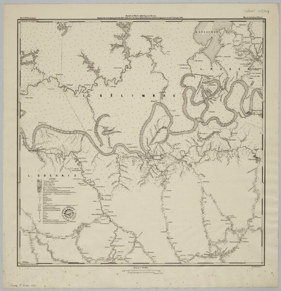 Blad XVIII Batang Loepar, blad p, uit: Residentie Wester-Afdeeling van Borneo : weg- en rivierkaart / Topographisch Bureau