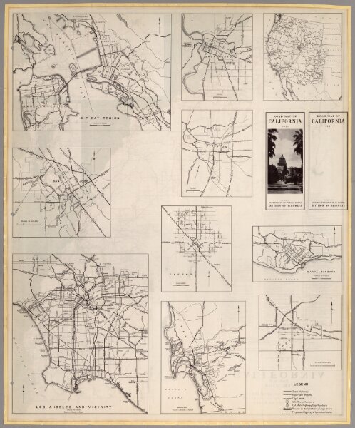 (Verso)  Road Map of the State of California, 1951.