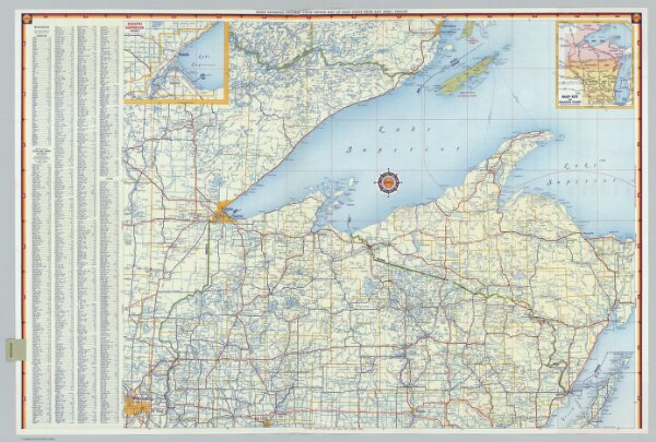 Shell Highway Map of Wisconsin (southern portion).