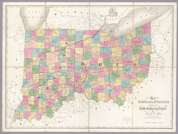Map of Ohio And Indiana.