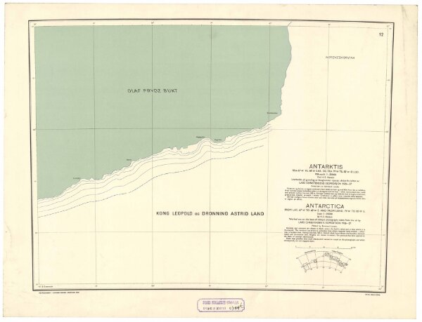 Spesielle kart nr 84l: Kart over "Antarktis" - Kong Leopold og Dronning Astrid land