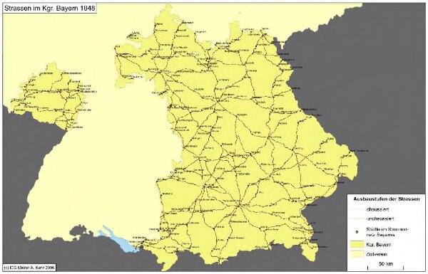 Straßen im Königreich Bayern 1848