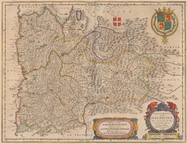 Delphinatus vulgo Dauphiné Avec ses Confins des Pais et provinces voisines. [Karte], in: Novus Atlas, das ist, Weltbeschreibung, Bd. 2, S. 159.
