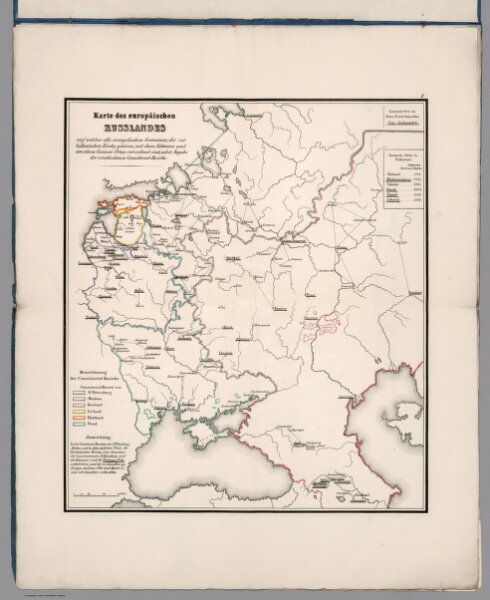 Karte des europaeischen Russlandes.