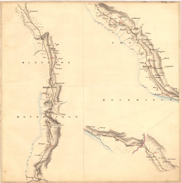 Kartblad nr 6: Kaart over Postveien fra Korsødegaarden til Trondhjem igjennom Gulbrandsdalen over Dovrefjeld