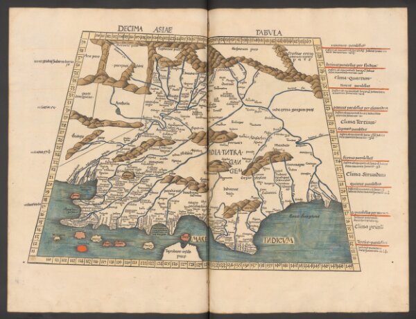 Decima Asiae Tabula [Karte], in: Claudii Ptolemei viri Alexandrini mathematice discipline philosophi doctissimi geographie opus [...], S. 220.