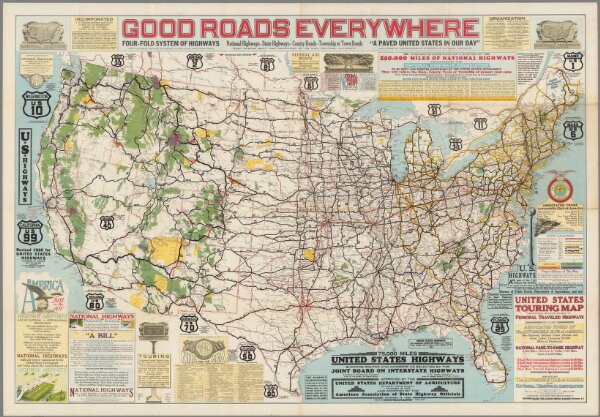 Good roads everywhere : Four fold system of highways-national highways-state highways