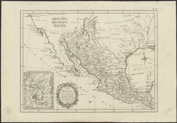 Carte du Méxique ou de la Nouvelle Espagne, où l'on peut suivre les mouvemens de Cortez