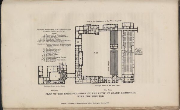 Plan of the Principal Story of the Petit et Grand Hermitage with the Theatre