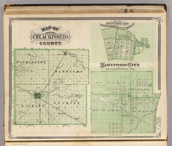 Map of Blackford County (with) Montpelier, Hartford City.