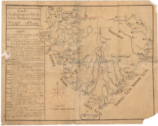 Norge 89: Carte over Cristiansands Stifft samt de tvende Westerlehnske Regimenter