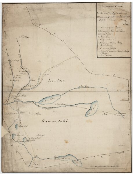 Kartblad 49b: Geographisk Charte over Conturen af det Leuthenske mig Allernaadigst anbetroede Compagnie