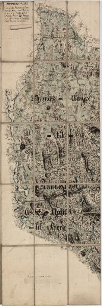 Jegerkorps nr 16: Kart over Aremark og Rakkestad sogner med annekser, vest