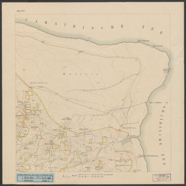 Topographische kaart van Bonaire in 10 bladen / [Topographische Inrichting] : Blad VI