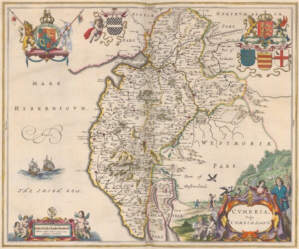 Cumbria; Vulgo Cumberland. [Karte], in: Theatrum orbis terrarum, sive, Atlas novus, Bd. 4, S. 490.