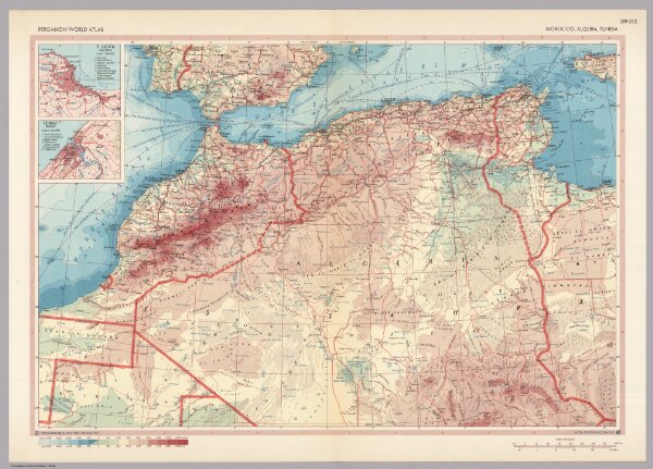 Morocco, Algeria, Tunisia.  Pergamon World Atlas.