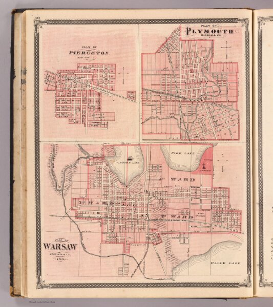 Plan of Warsaw (with) Pierceton, Plymouth.