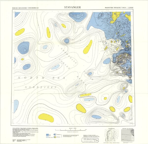 Geologiske kart 121-C: Kart med magnetisk totalfelt. Stavanger