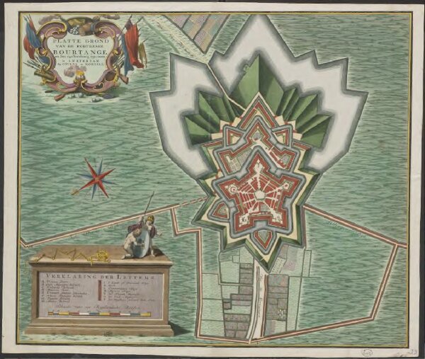 Platte grond van de Fortresse Bourtange ten jare 1742 nauwkeurig opgenomen