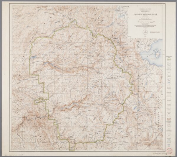 Topographic map of Yosemite National Park, California
