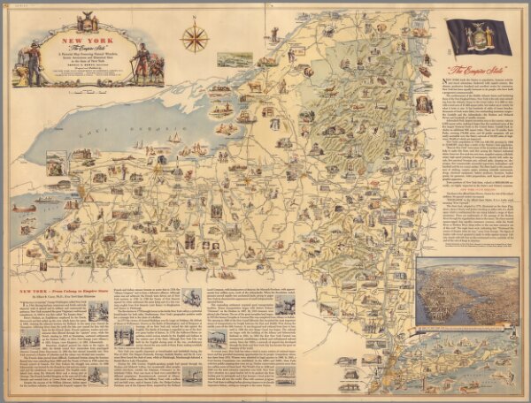New York, "The Empire State".  A Pictorial Map.