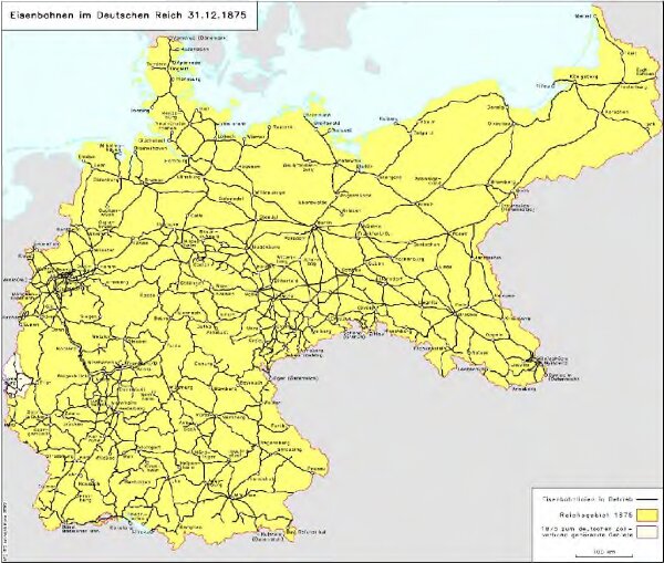 Eisenbahnen im Deutschen Reich 31.12.1875
