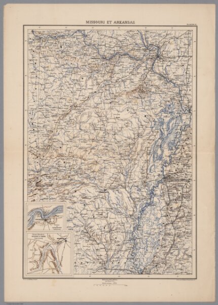 Planche IV.  Missouri et Arkansas.  Environs de Lexington.  Champ de Bataille de Wilson's Creek.