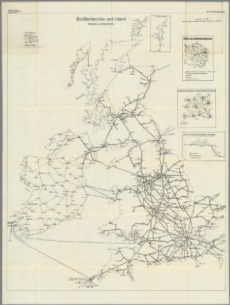 (verso) Great Britain and Ireland: Telephone and Telegraph Network Stations.