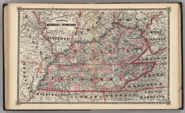Schonberg's Map of Kentucky and Tennessee.