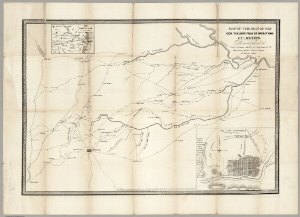 Map Of The Seat Of War Gen. Taylor's Field Of Operations In Mexico