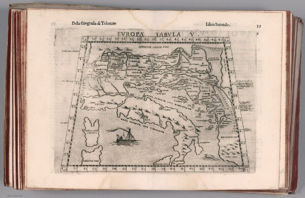 Tabula Europae V. Della Geografia di Tolomeo. Libro secondo