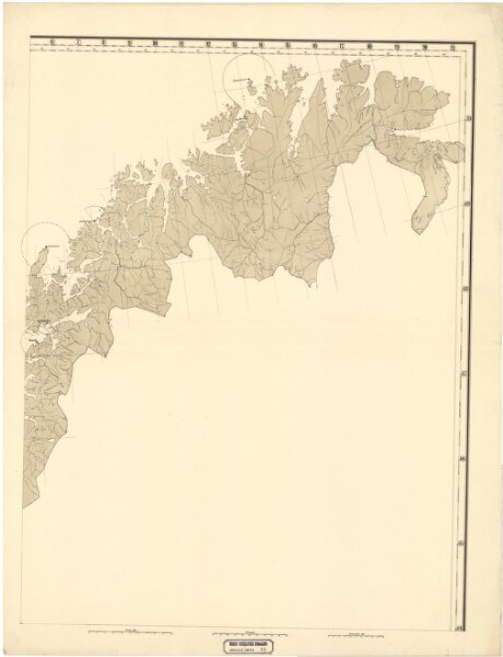 Spesielle kart 65-2: Oversigtskart over de paa den norske Kyst anbragte Fyre