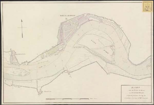 Kaart van de rivier de Maas bij Rotterdam volgens gedaane meeting in Augustus 1791