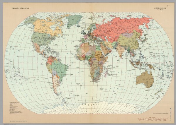 World - Political.  Pergamon World Atlas.