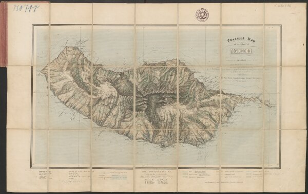 Physical map of the Island of Madeira