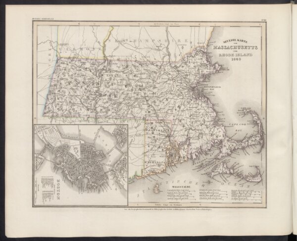 Neueste Karte von Massachusetts und Rhode Island