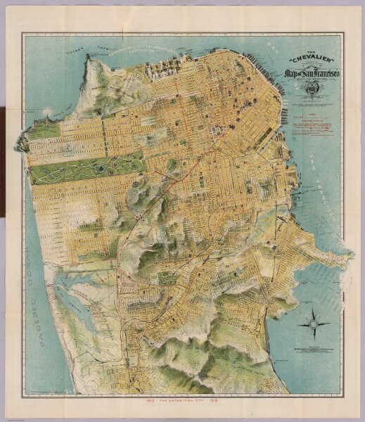 The "Chevalier" Commercial, Pictorial and Tourist Map of San Francisco
