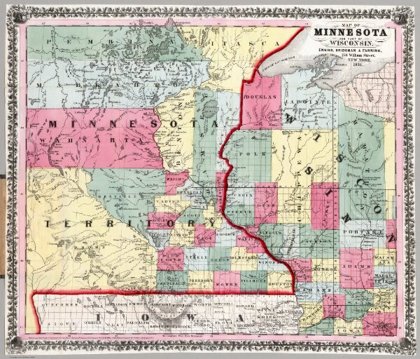 Map Of Minnesota And Part Of Wisconsin.