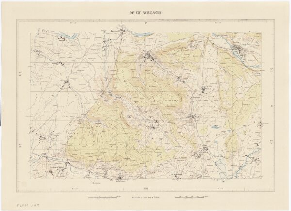 Topographische Karte des Kantons Zürich (Wild-Karte): Blatt IX: Weiach