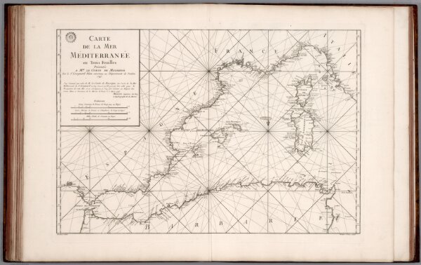 Carte de la Mer Mediterranee en Trois Feuilles (western sheet).