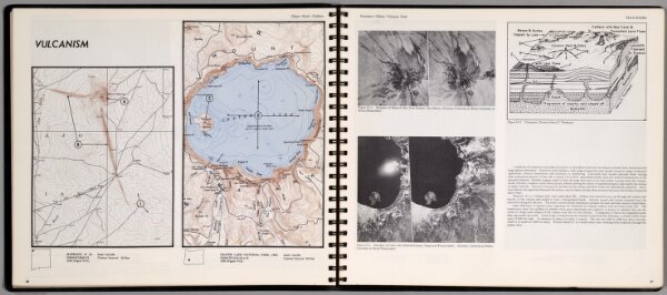 Vulcanism. Dikes-Neck-Caldera. Shiprock, N. M. Crater Lake National Park, Ore.