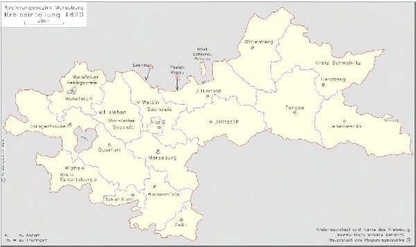 Regierungsbezirk Merseburg Kreiseinteilung 1820