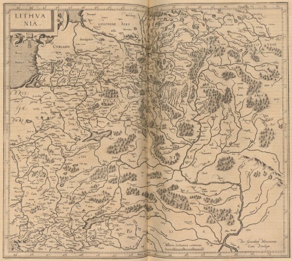 Lithuania. [Karte], in: Gerardi Mercatoris Atlas, sive, Cosmographicae meditationes de fabrica mundi et fabricati figura, S. 161.