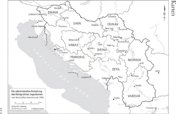 Die administrative Einteilung des Königreiches Jugoslawien nach Banschaften/banovine (ab 1929)