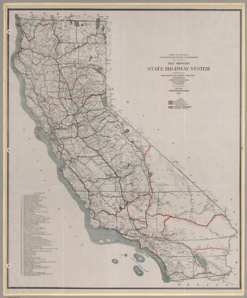 Map Showing State Highway System (California), 1924.